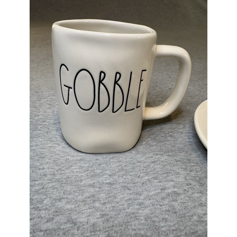 Rae Dunn Mug "Gobble" Coffee Mug and Dessert Plate Artisan Collection By Magenta - Picture 3 of 7